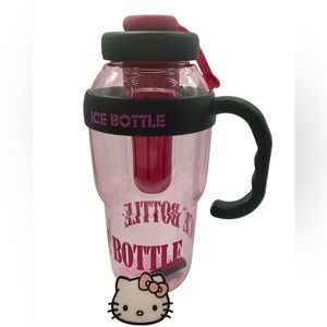 Red Kitty Ice Bottle with Handle & Straw